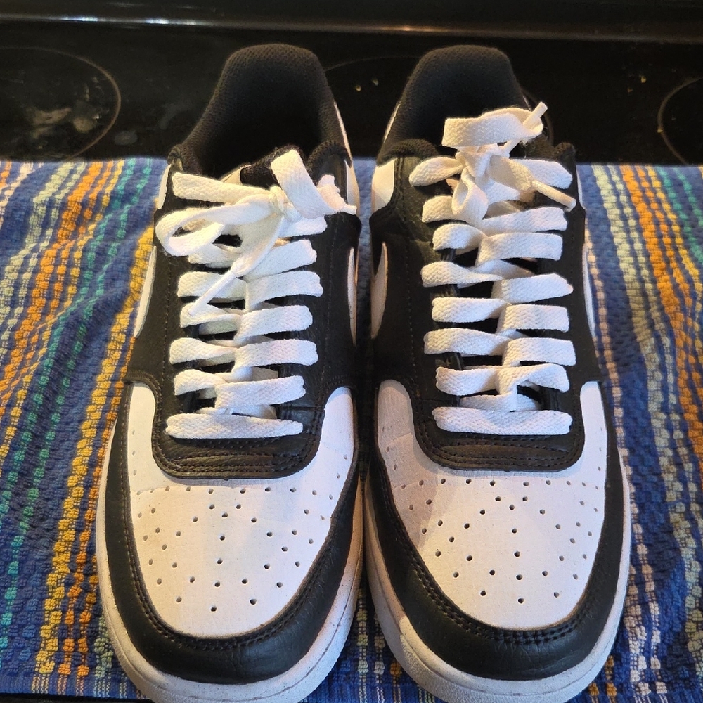 Nike Black and White Court Vision Low